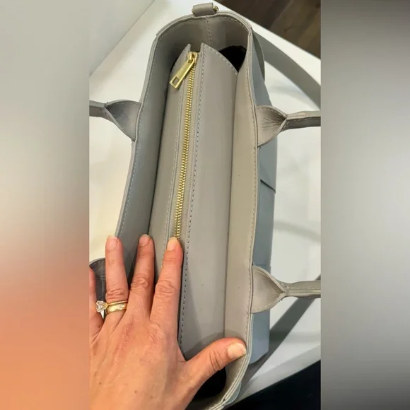 Stella Bianca Blue Gray Genuine leather woven bag | Satchel style | Crossbody - Picture 15 of 16